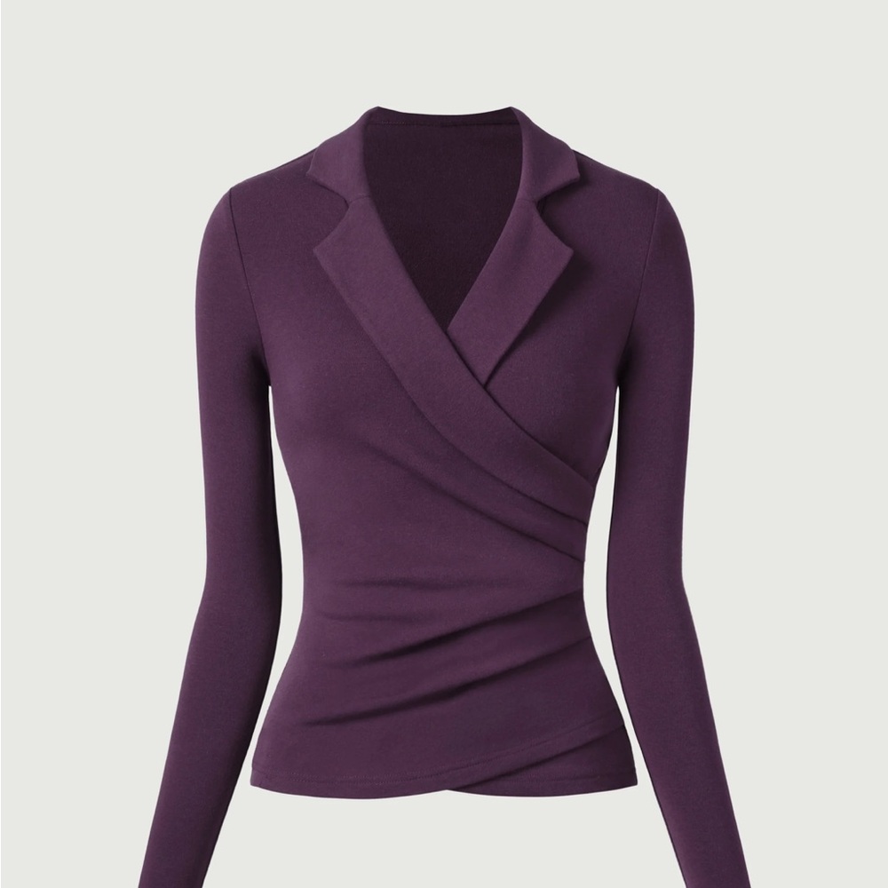 OGL ProWarm Collared Surplice Top
Deep Fig Size Small